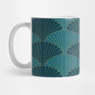 Pattern in Green and Turquoise and Gold Mug